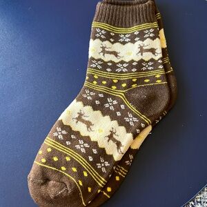 Elk Print Christmas  Socks Brand New Never Worn. Warm Christmas Tube Socks